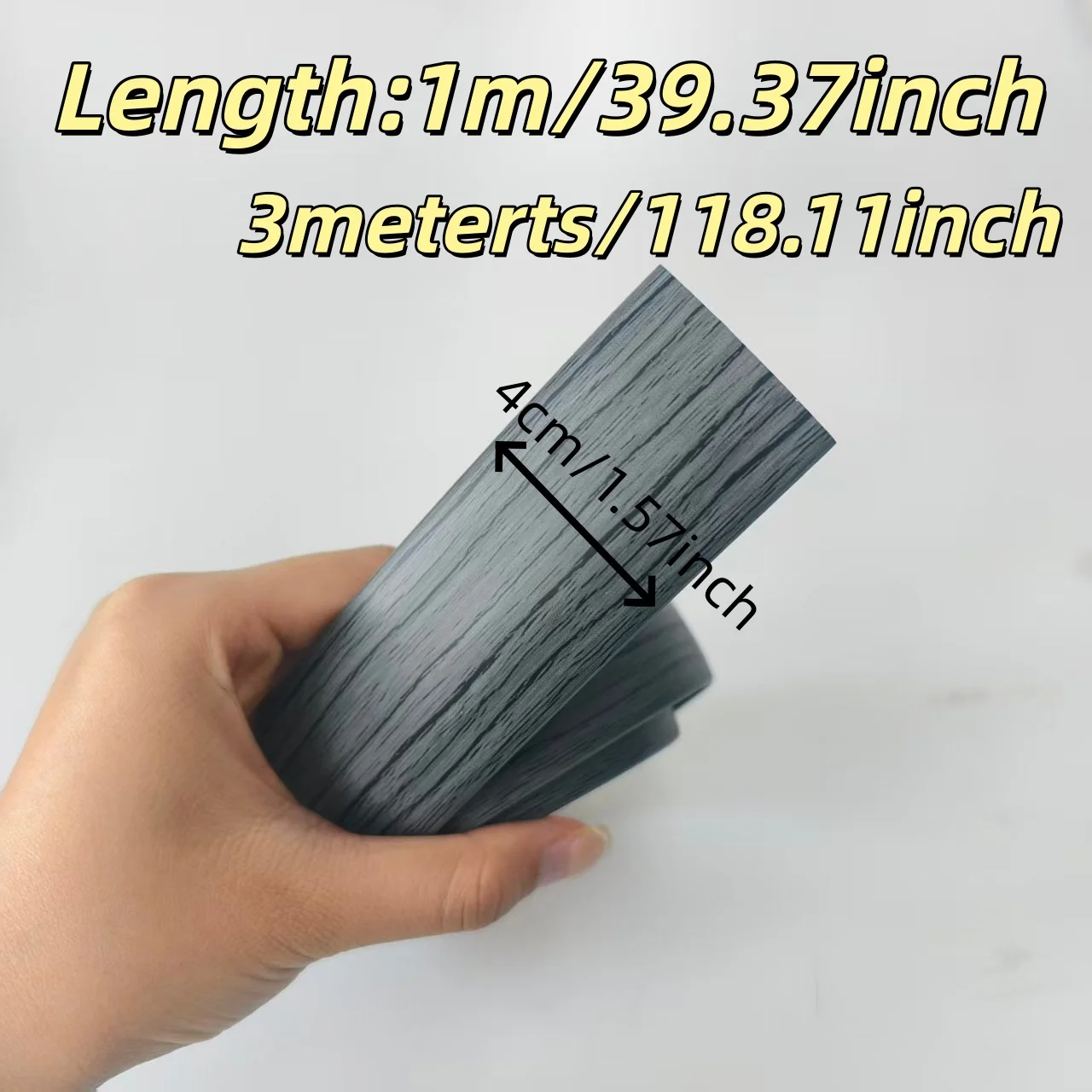 1PC 1m/3meters PVC Wood Floor Transition Strip Edge Closing Strip Self-adhesive Seam Strip Flat Buckle Dge Pressing