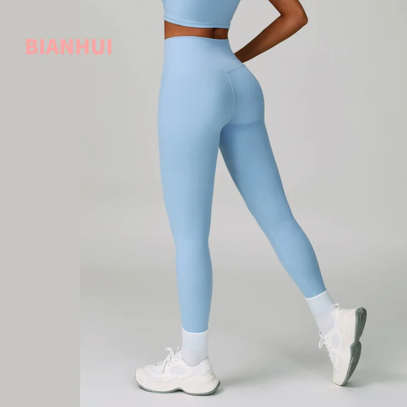 

BIANHUI High Waist Hip Lift Fitness Leggings For Women Tight Outdoor Cycling Sports Trousers Quick-Dry Naked Feel Women's Pants