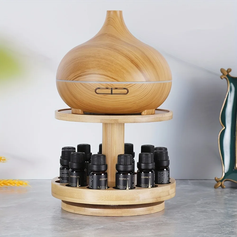 Wooden Essential Oil Storage Rack Display Rack with Cover Sturdy Base Practical Storage Rack Household Countertop Storage