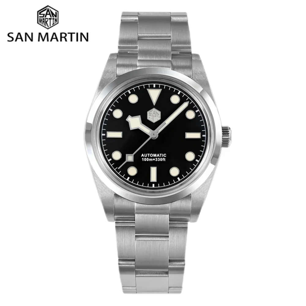 San Martin 36mm Explore Climbing Watch Automatic Mechanical Watches SW200 PT5000 Self-Wind Wristwatch Snowflake 10Bar SN0021B-2