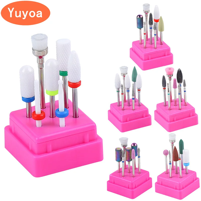 5 x 7pcs/set Dental Tungsten Steel Grinding Drills Polishing Cup Brush Kit Dentistry Jewelry Polishing Materials Nail Drill Bits