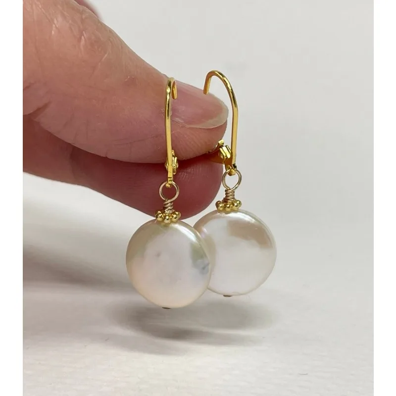 Gold Coin Pearl Earrings: June Birthstone Jewelry
