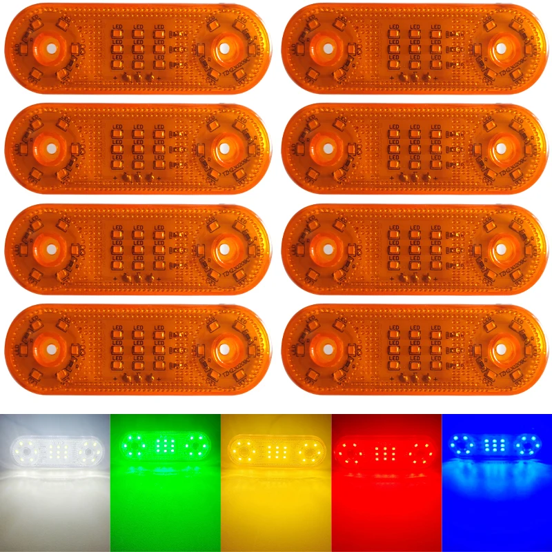 LED Side Marker Indicator para carro, luz universal para ônibus, caminhão, caminhão, reboque, barco, frente, traseira, lâmpada de apuramento, DC 12V, 24V