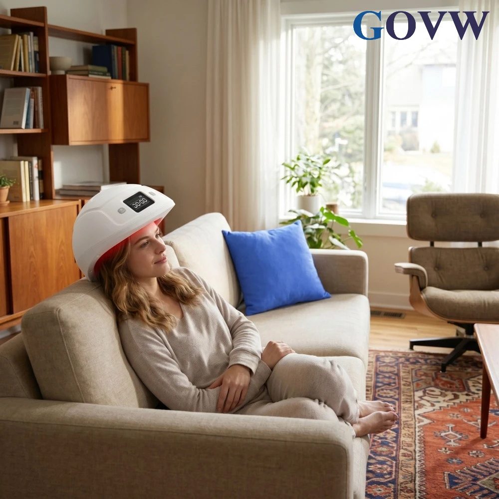 GOVW 288Diodes Laser Hair Growth Helmet 650nm Red Light Hair Regrowth Device LLLT for Hair Loss Alopecia Thinning Scalp Home Use