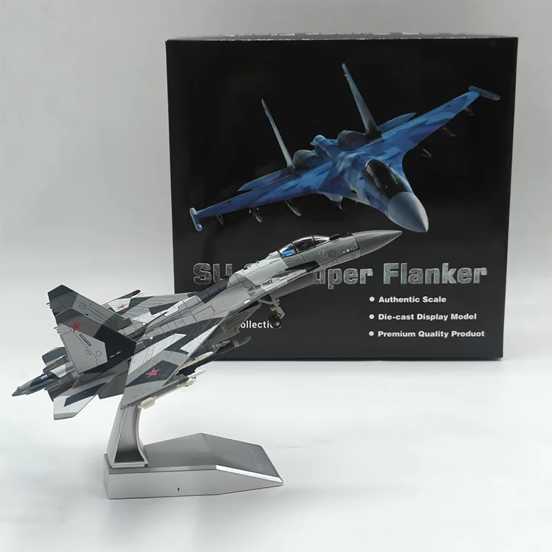 1/100 مقياس دييكاست سبيكة معدنية روسيا سوبر فلانكر SU 35 Su-35 SU35 طائرة مقاتلة نموذج اللعب لجمع