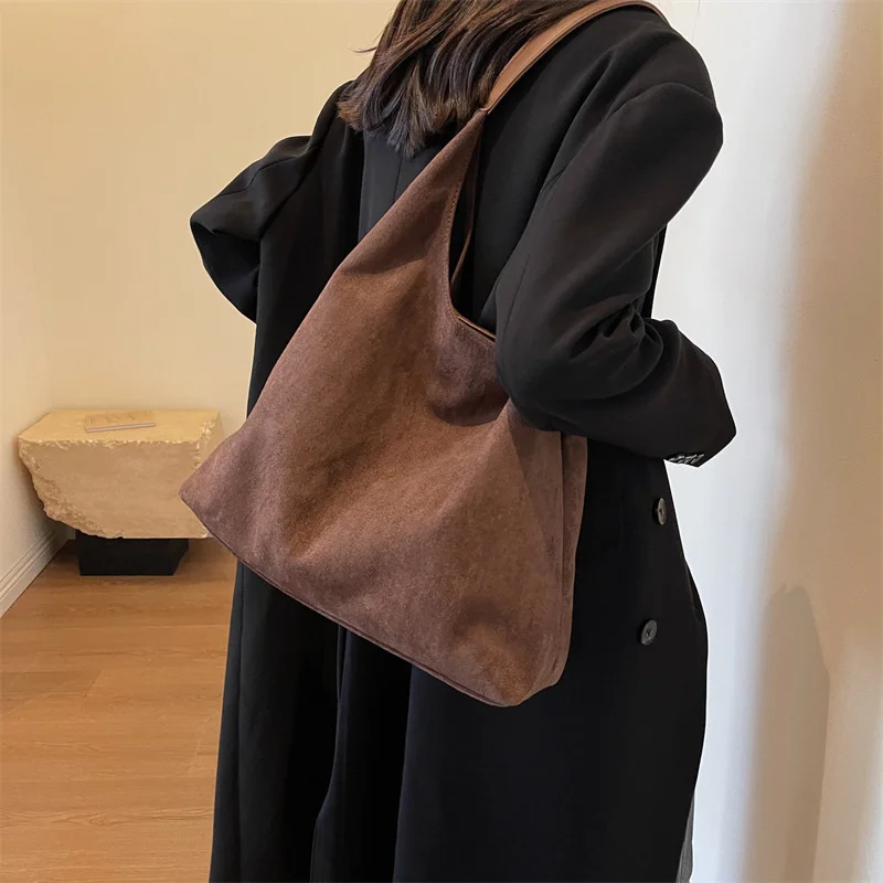 Fashion Female Simple Hobo Bag Underarm Handbags And Shoulder Bag Totes Shopper Commuter Underarm Ins Large Bucket Purse