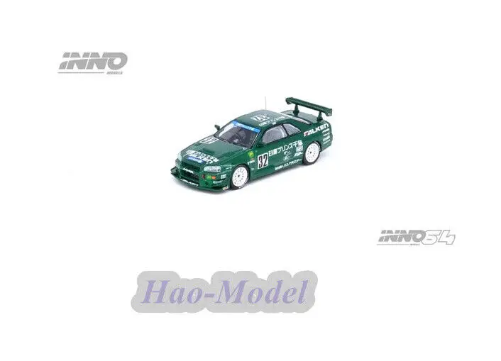 INNO 1/64 For Nissan SKYLINE GTR R34 #32 Alloy Diecast Model Car Green Simulation Toys Birthday Gifts Hobby Display Collection