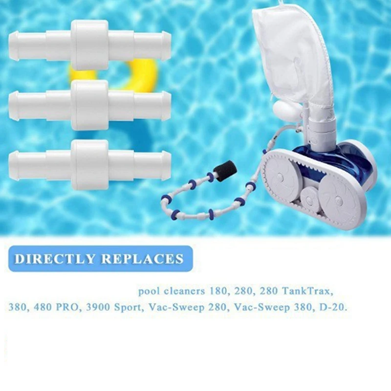 3Pcs Hose Swivel White Pool Hose D20 For Polaris 180 280 380 Pool Cleaner Ball Bearing Swivel Pool Cleaner Replacement Parts