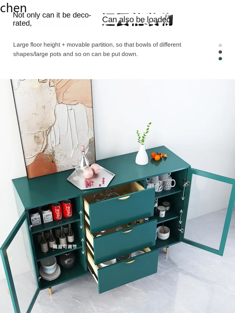 YFY Kitchen Cabinet Locker Living Room Wall Home Cupboard Light Luxury Tea Cabinet