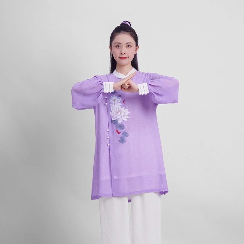 Women's Elegant Taichi Kung Fu Uniform Fluid Drape Breathable & Comfortable Traditional Chinese Martial Arts Suit