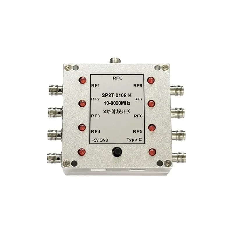 Rf electronic switch with button, single-pole eight-throw, absorption type. convenient power supply, simple operation,8-channel