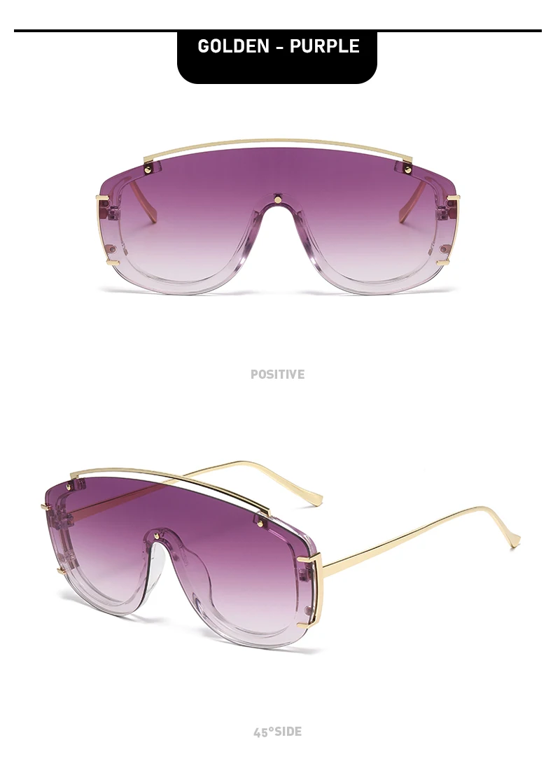 Neue Stil Metall Großen Rahmen Einteilige Farbe Sonnenbrille Personalisierte Moderne Mode Straße Fotografie Sonnenbrille Für Frauen 3092 – Detail 14