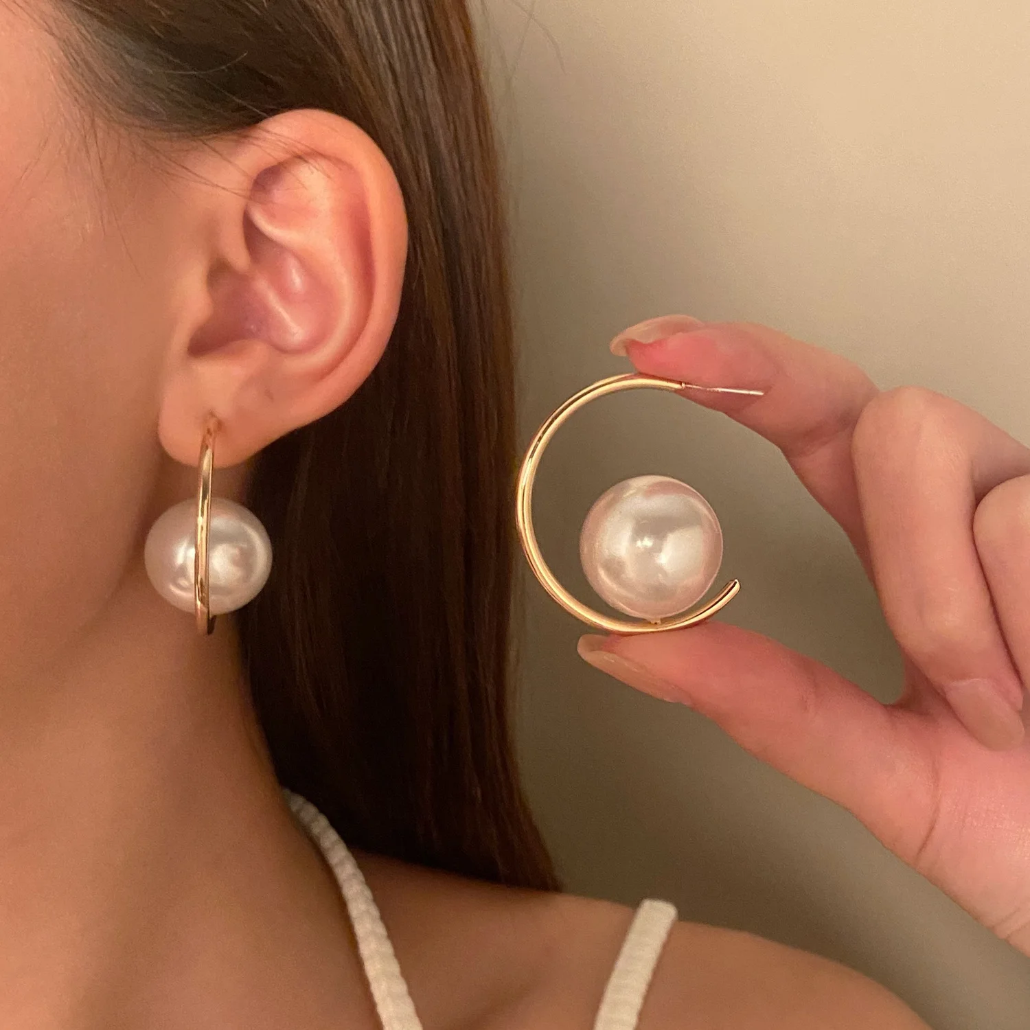 925 Silver Needle Exaggerated French Vintage Big Pearl Earrings For Women Jewelry 2026 Trending New Women's Korean Earrings A42