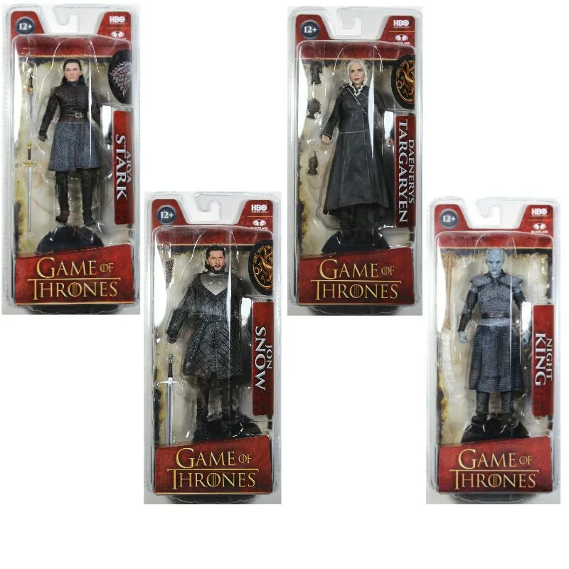 Figuras de película de Juego de tronos, Daenerys, el rey nocturno, Arya Bronn, el dragón de hielo, figuras de acción, modelo decorativo coleccionable, muñeca de juguete