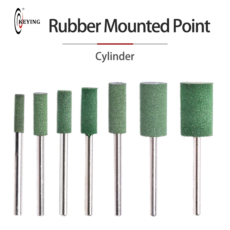 

10PCS Rubber Mounted Point 3mm Shank Abrasive Grinding Head 120 Grit for Mould Finish Polish Die Grinder Rotary Polishing Tools