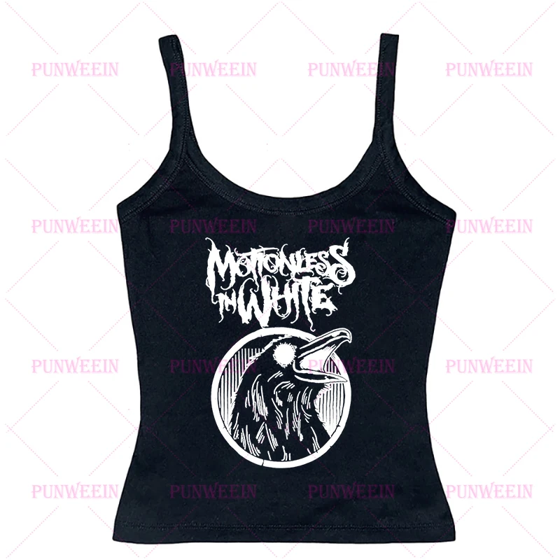 Motionless in white cropped Gothic Punk Vinatge Tank Top shirt Harajuku Rock hip hop crop top  Club Sexy Sleeveless miw tank top