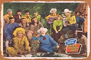 Zuhhgii UNDER NEVADA SKIES Vintage Lobby Card Roy Rogers Classic film Tin Signs Vintage Movies Poster Plate Painted for Art Man