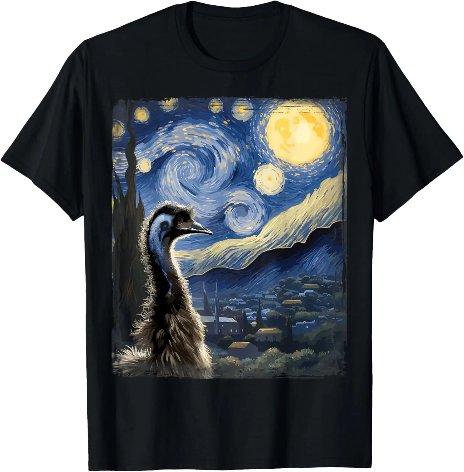 Van Gogh Style Starry Night Emu T-Shirt