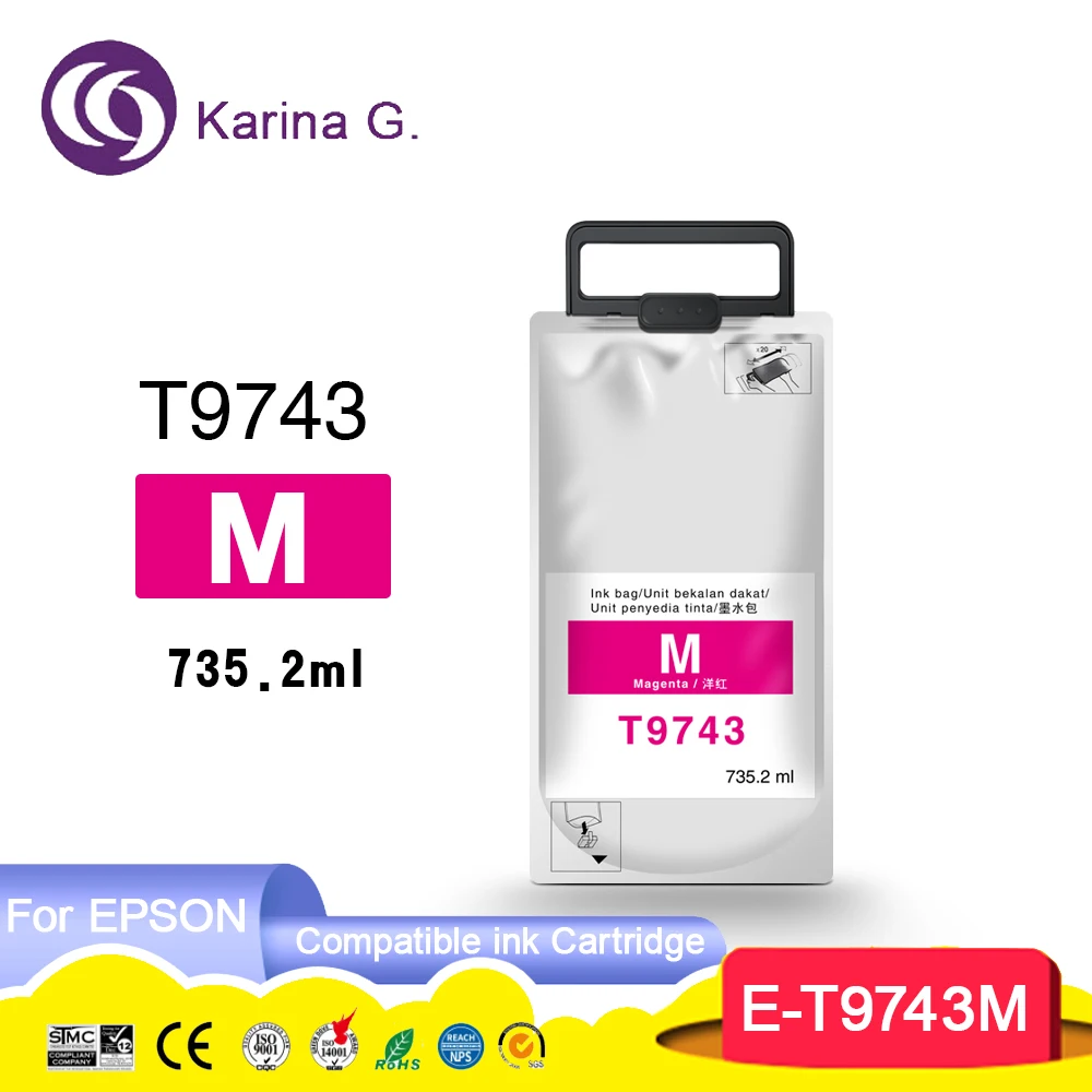 Imagem -04 - para Epson C869 T974 T9741 T9742 T9743 T9744 Cor Premium Compatível Cartucho Bolsa de Tinta para Epson Wf-c869ra Wf-c869 Series