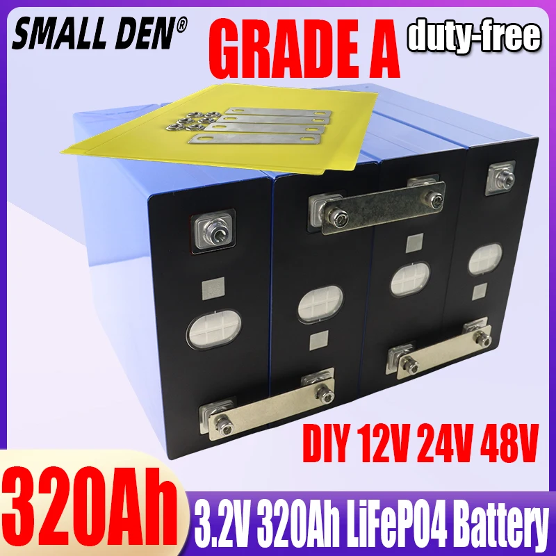 

New 1-32PCS 3.2V 320Ah DIY 12V 24V 48V A-grade LiFePO4 battery electric scooter RV lithium iron phosphate solar storage system A