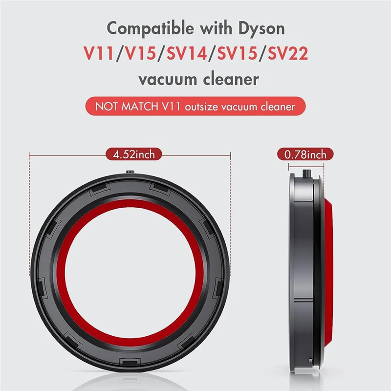 Anel de vedação fixo superior do compartimento de poeira para dyson v11/v15/sv14/sv15/sv22 aspiradores acessórios de reposição peças anel de vedação