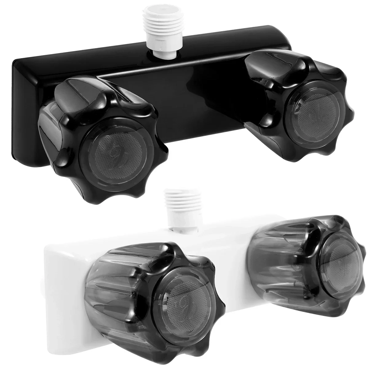

RV Shower Valve Diverter 4” Faucet Mixing Valve Control with 2 Acrylic Knobs for Bathroom Trailer Camper Outdoor Shower