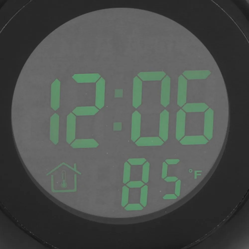 Plastic LED projection alarm clock Black 3.15x3.74in wall projection time clock Cube bedroom snooze clock