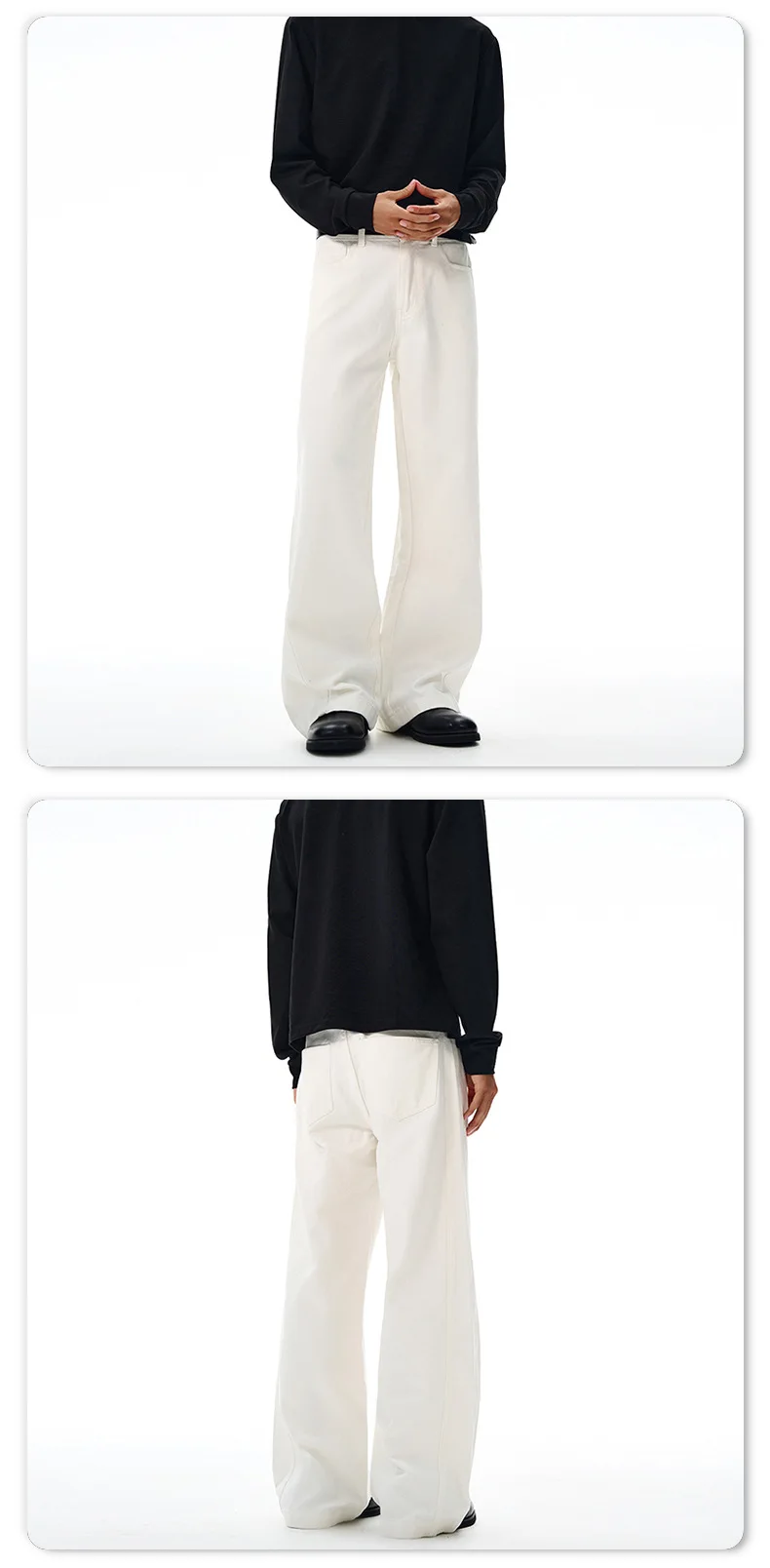 IEFB New Autumn Men's Casual Pants Solid Color Simple Straight Trousers All-match Wide Leg Loose Male Bottom Cleanfit 9W4276