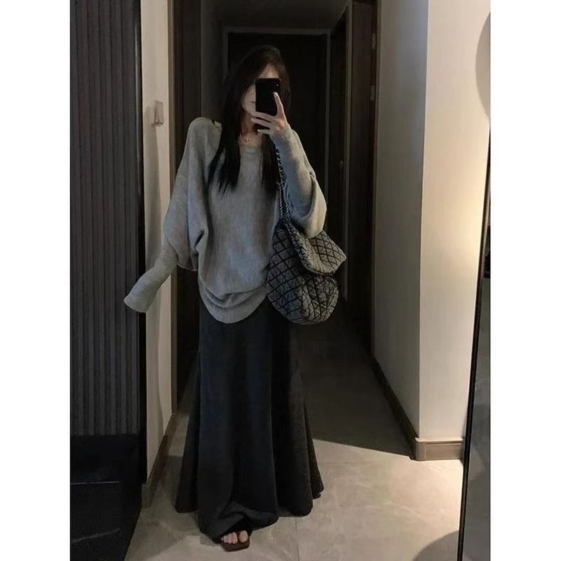 النمط الأمريكي خمر غير النظامية البلوز امرأة الصلبة طويلة الأكمام فضفاضة أنيقة القمم Harajuku Y2k الكورية موضة تيز شيك