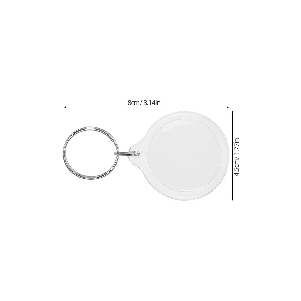 35Pcs Clear Acrylic Photo Keychain Round Picture Frame Split Key Ring Personalized Lightweight Key Chain Photo Holder