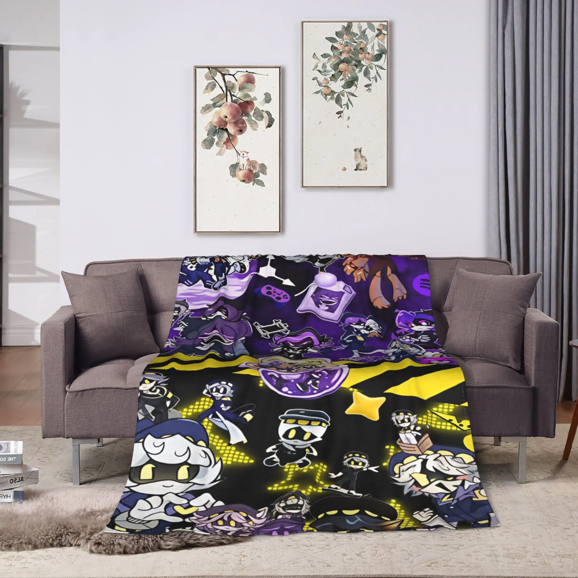 3D Murder-Drones Uzi Cartoon Super Soft Blanket  Child Plush Throw Blanket Graphic Bedroom Flannel Bedspread Sofa Bed Cover