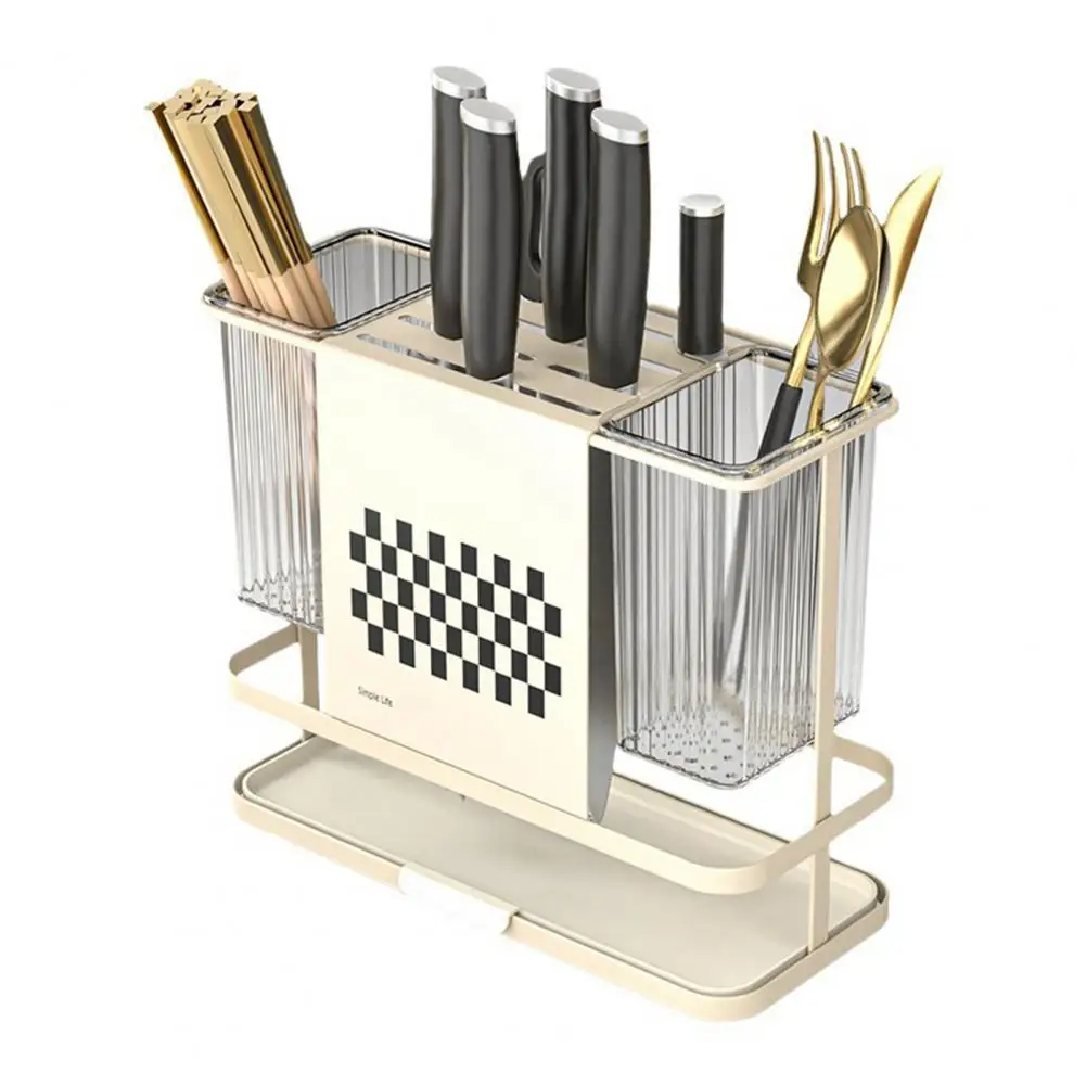 Cutlery Storage Holder Cutter Storage Rack Efficient Drainage Kitchen Storage Rack for Chopsticks Cutlery More Space for Forks