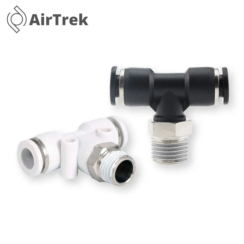 1/10/20PCS  Pneumatic Air Connector Fitting PB 4 6 8 10mm Thread 1/8 1/4 3/8 1/2 Plastic Hose Fittings for Air Water tube