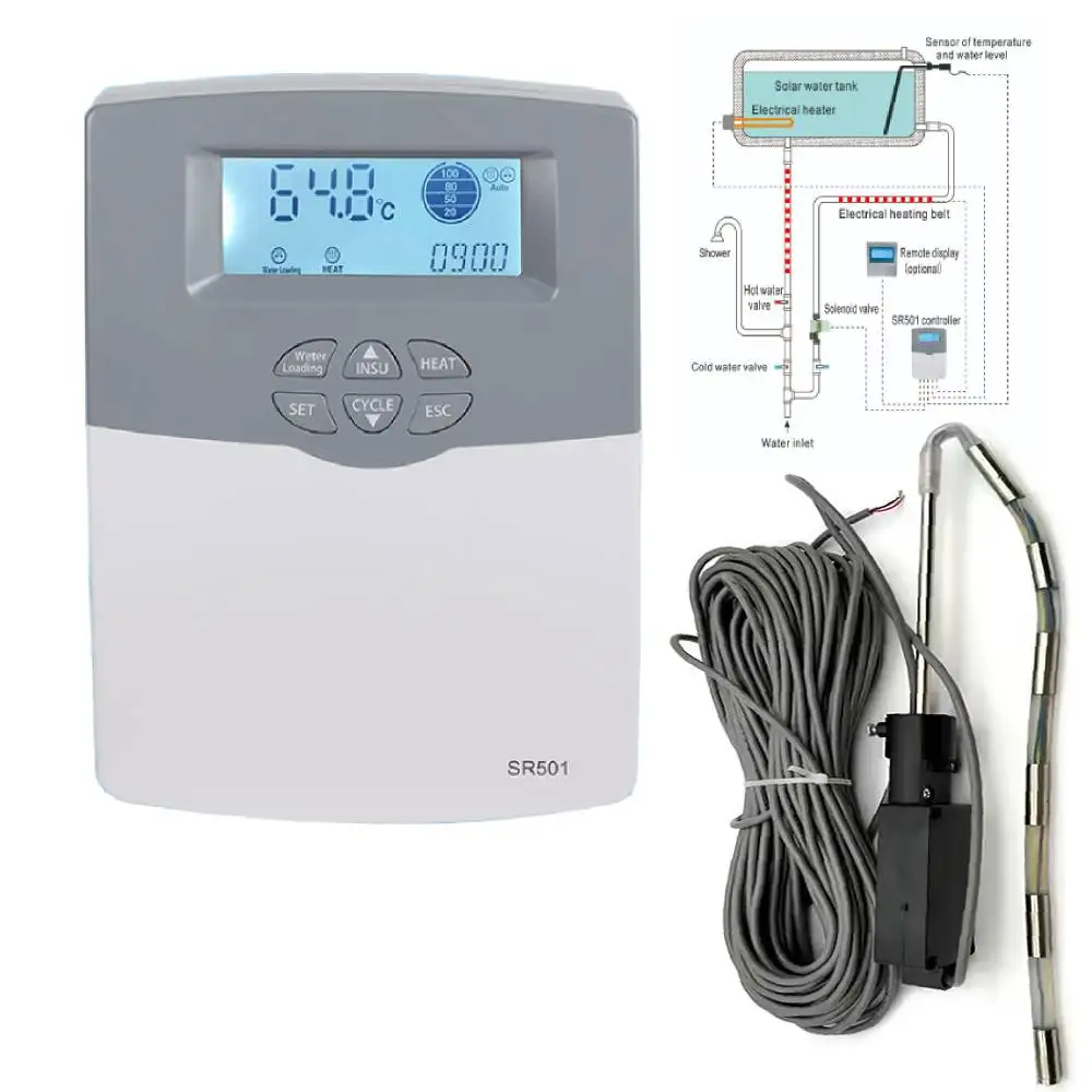 Un-pressurized SR501 Solar Water Heater Controller Automatic Water Loading Heat Temperature Controlled Level Filling Water Pump