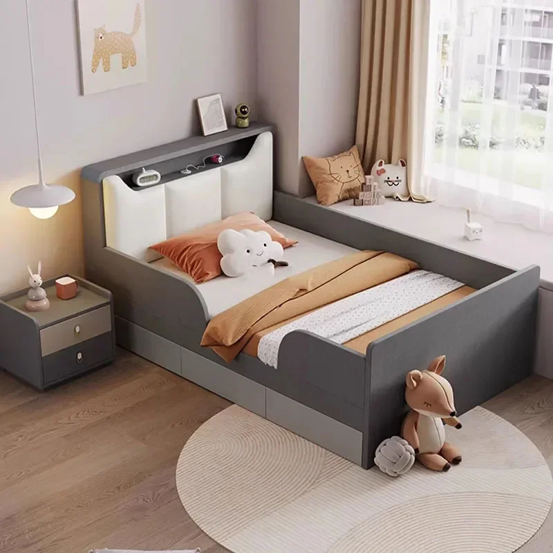 Beauty Classic Kid Bed Children Master Vintage Mother Safety Guardrails Japanese Simple Bed Aesthetic Muebles Salon Furniture