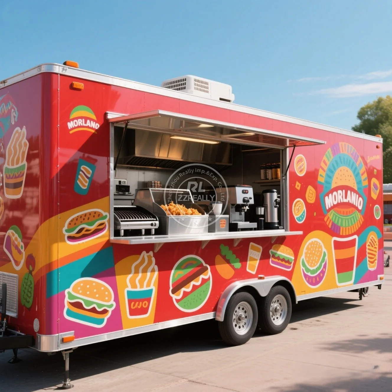 

Europe Mobile Fast Food Truck Trailer Hot Dog Concession Trailers Pizza Coffee Food Trailer With Full Kitchen Equipment