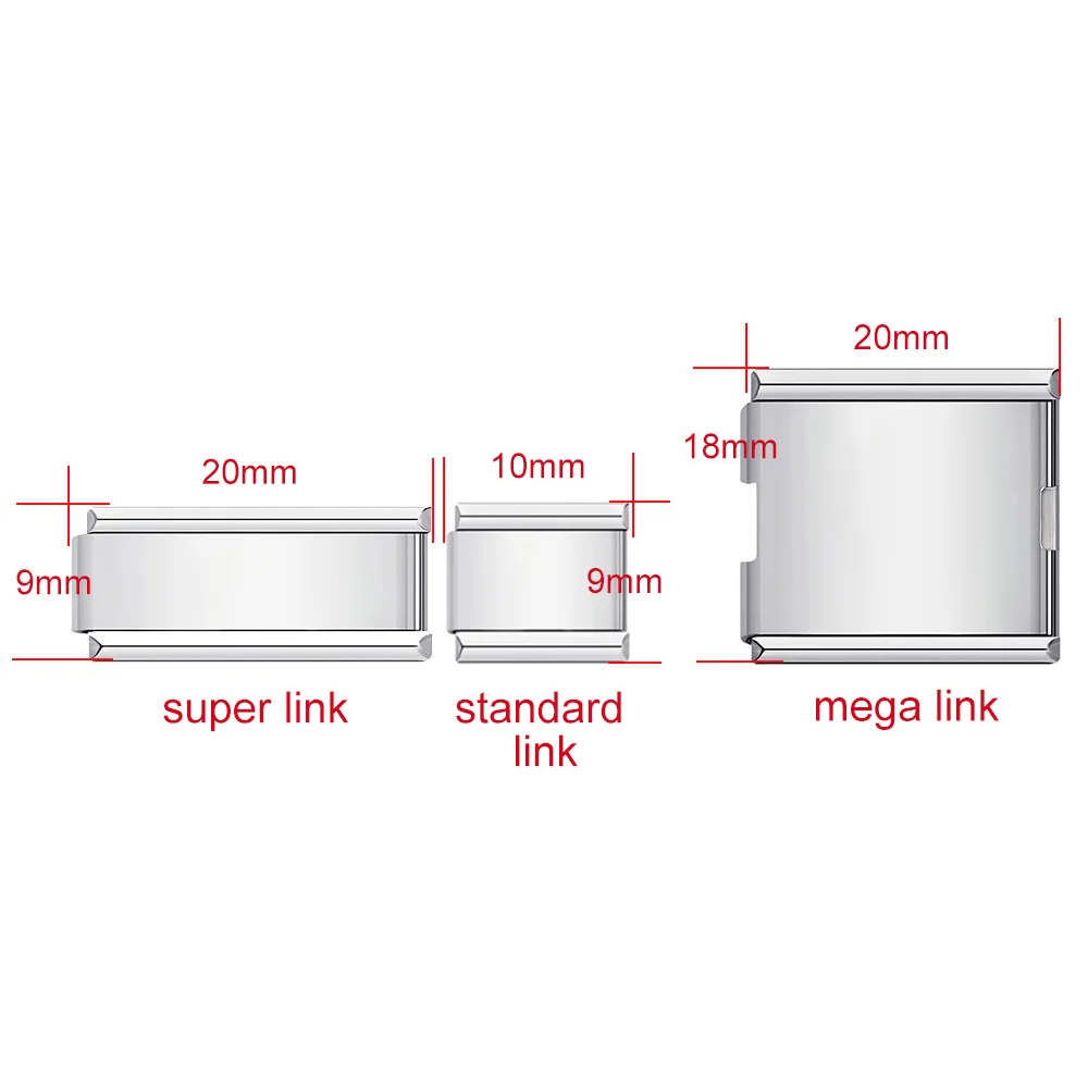 URING Personalizzato Incisione Laser Fascino Italiano Link Misura 9/18mm Bracciale In Acciaio Inox Donna Uomo Gioielli Fai Da Te Fare Perline