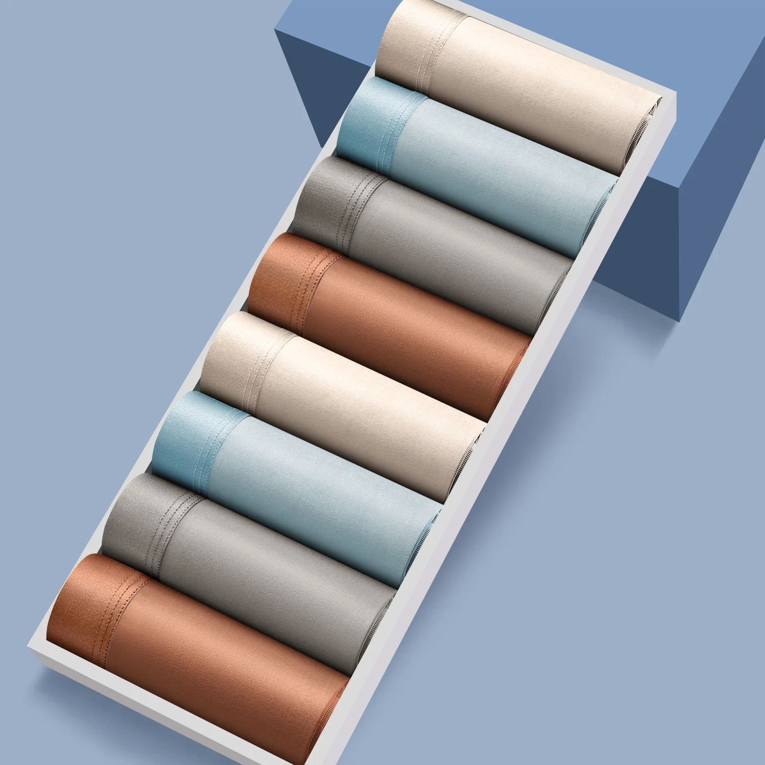 

8 шт. мужское нижнее белье из ледяного шелка, высококачественные мужские легкие роскошные атласные шелковые дышащие шорты с плоскими углами без следов