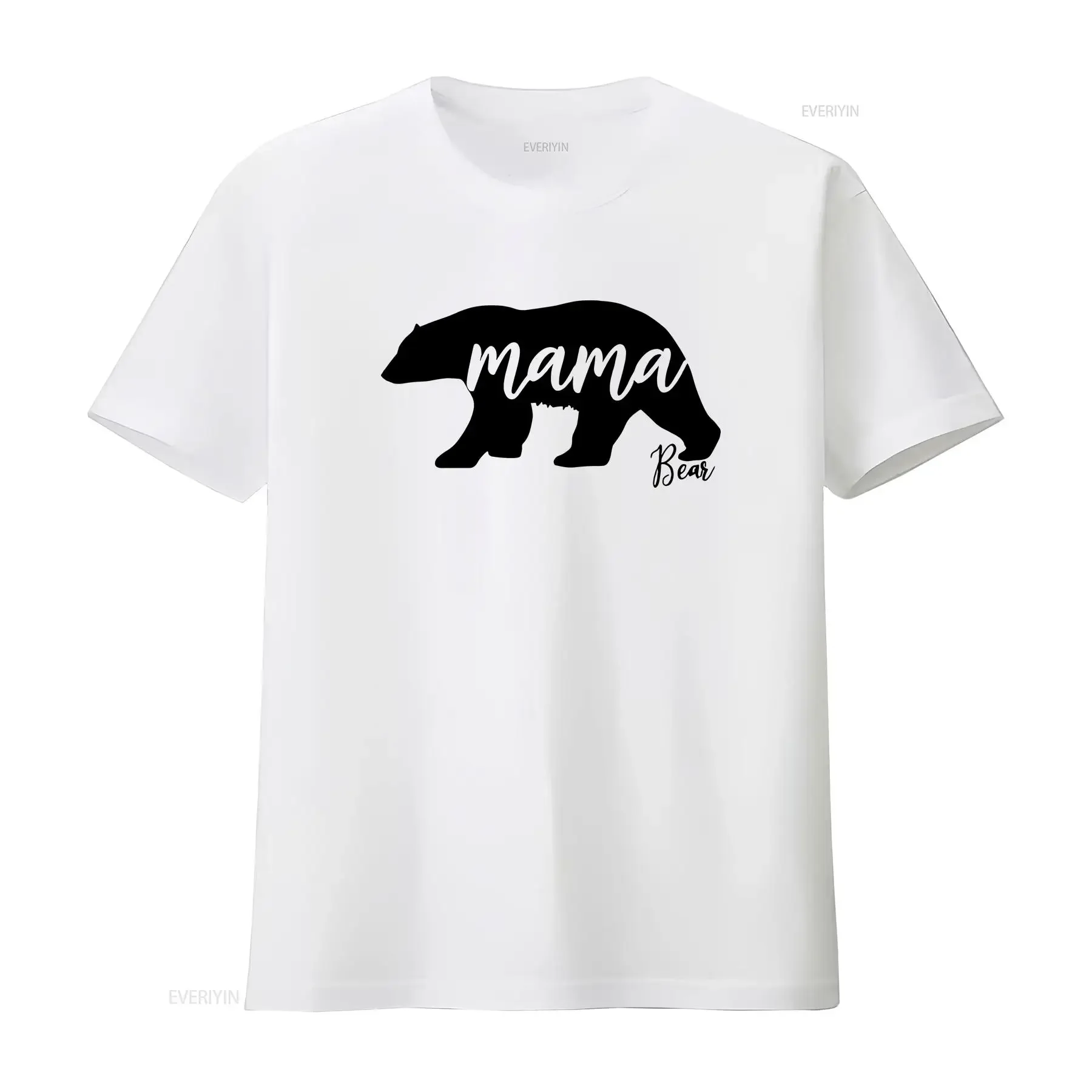Mama bear and baby t shirt set Matching family tee onesie for mother vintage Washed Versatile fashion Slightly designer clothes