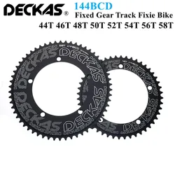 Deckas Fixo Fixie Engrenagem Redonda Cadeia Anel, Especial Única Velocidade Roda Chainwheel, Pista Bicicleta 44T-58T Dente 144 BCD, 144BCD