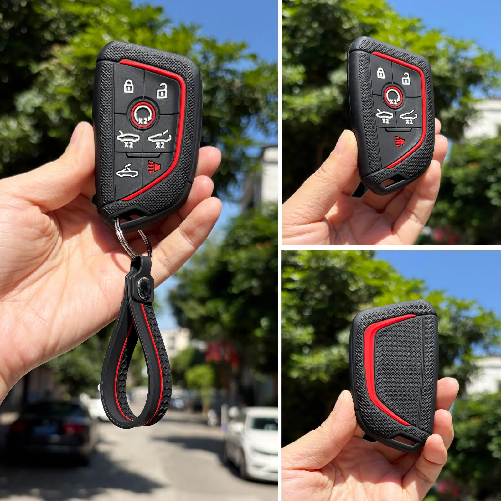 Funda de silicona para llave de Chevrolet Corvette C8 2021 Coupe Cadillac, 6/7 botones, cubierta protectora para llave, accesorios para coche