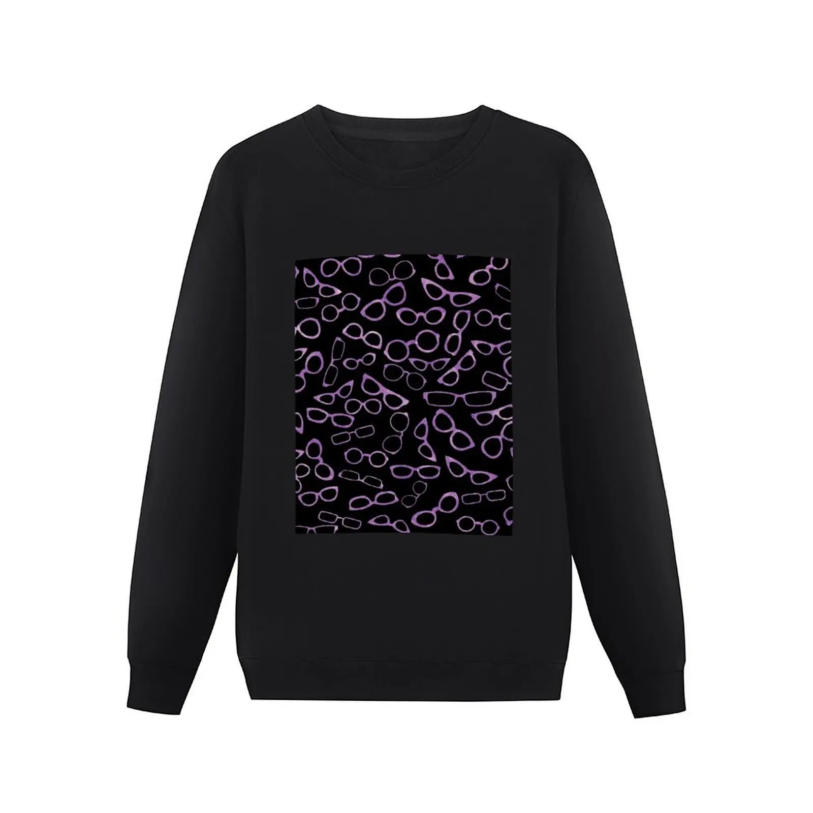 Various Shaped Eyeglasses Pattern - Purple Pullover Hoodie anime clothes sweatshirts men