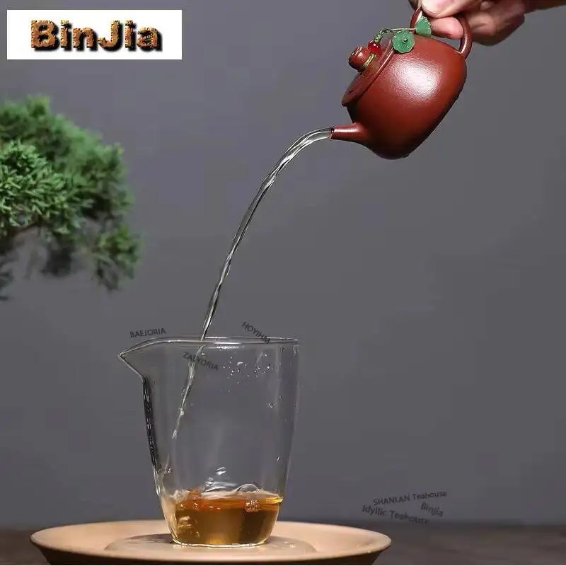80ml Traditional Yixing Purple Clay Teapots Handmade Stone Scoop Pot Raw Ore Zhu Mud Kettle Chinese Zisha Tea Set Drinkware Gift