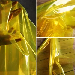 TPU Fabric Yellow Transparent Waterproof Raincoat Film Bag Clothing Wholesale Cloth Apparel for Diy Sewing Material