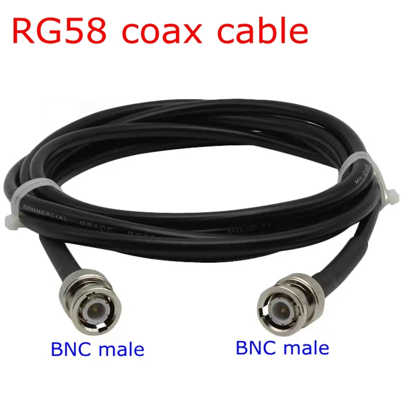 RG58 Coax Cable Q9 BNC Male To BNC Male Connector Q9 BNC to BNC Male Crimp for RG58 Pigtail Antennm 15cm/20cm/200cm