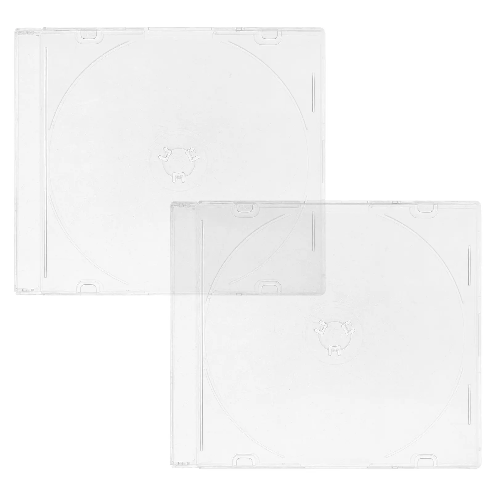 2Pcs Acrylic Cd Storage Box Clear Portable Disc Organizer for Cds Dvds Games Pc Drivers Travel Home Office Dust Proof Scratch