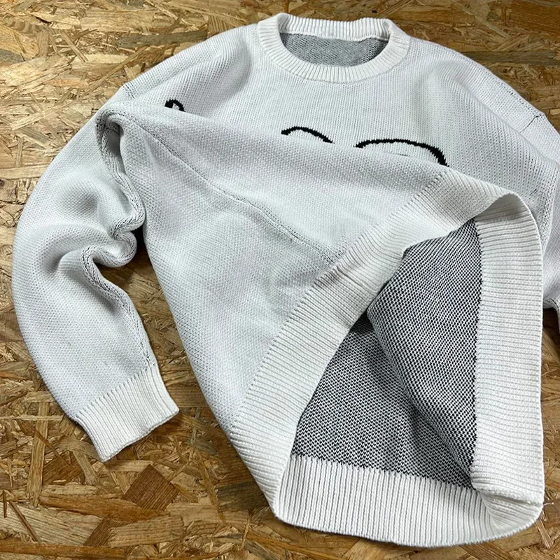 Gothic style unisex street wear sweater Y2K trendy Harajuku casual hip-hop letter pattern round neck pullover sweater