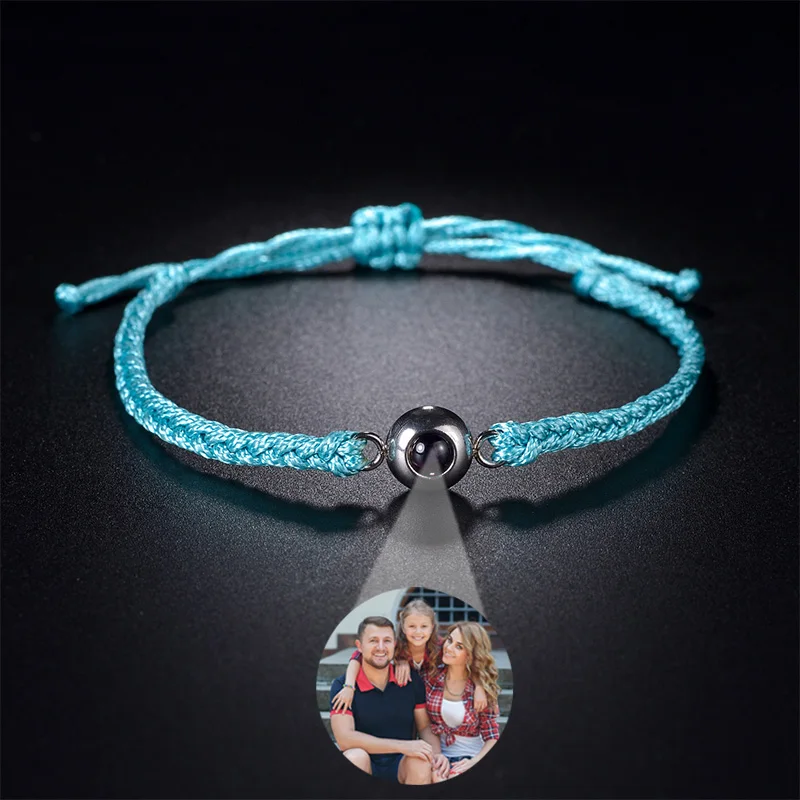 Custom Picture Bracelet For Women Personalized Circle Photo Projection Couples Bracelets Lover Family Keepsake