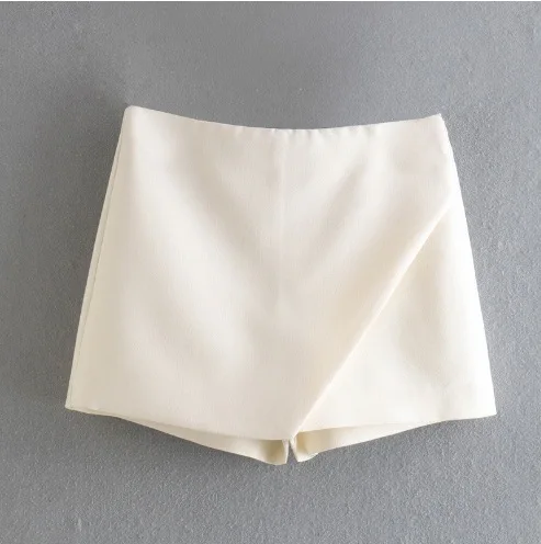 

2025 Women's Skort High Waist Brown Skirt Pants Stylish Summer Pink Black Mini Skirt Shorts Asymmetric Casual Off White Skort