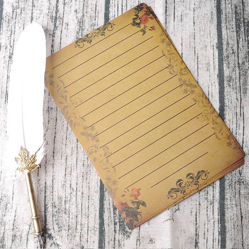 

56pcs Retro Lace Letter Writing Paper Vintage Stationery Kraft Paper Set Smooth Writing Practical Use Envelope